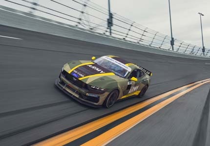 Mustang on the track