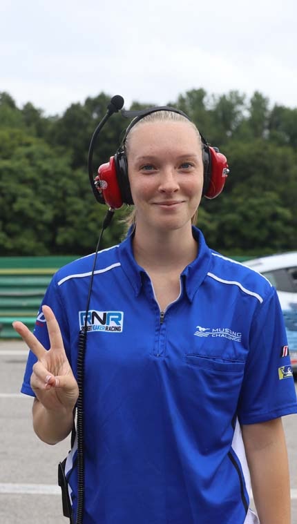 Maddie Campeau at the track