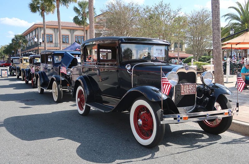 vintage Fords in a row