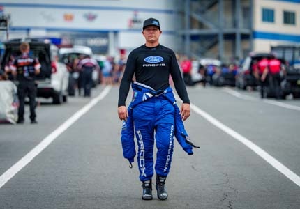 Prock walking on the drag strip