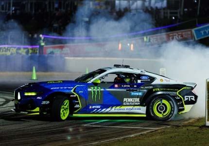 Mustang on the track