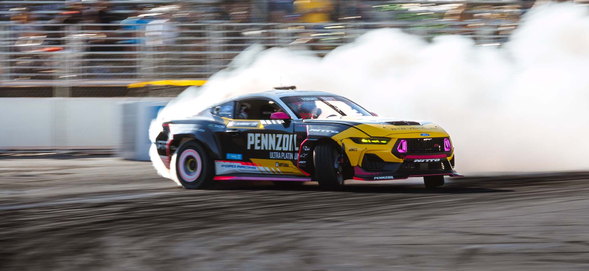 Mustang on the track