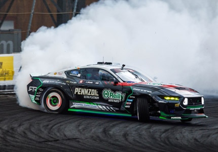 Mustang on the track