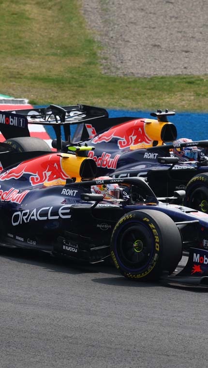 F1 cars on the track