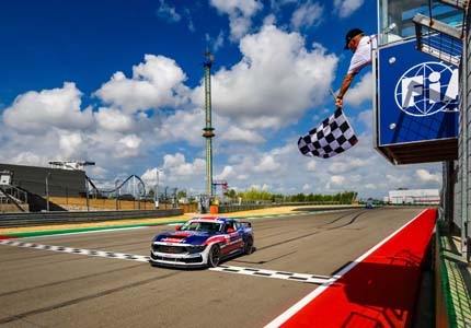 Mustang on the track
