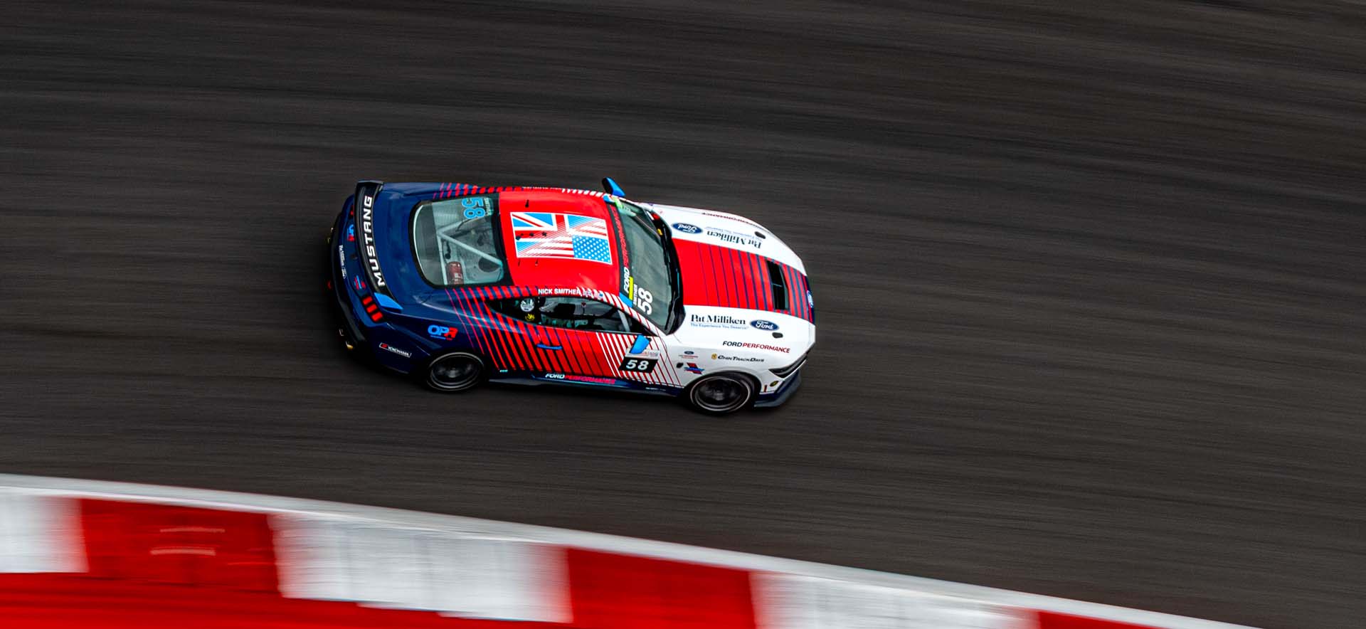 Mustang on the track