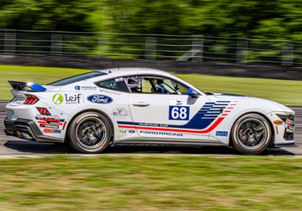 Mustang on the track