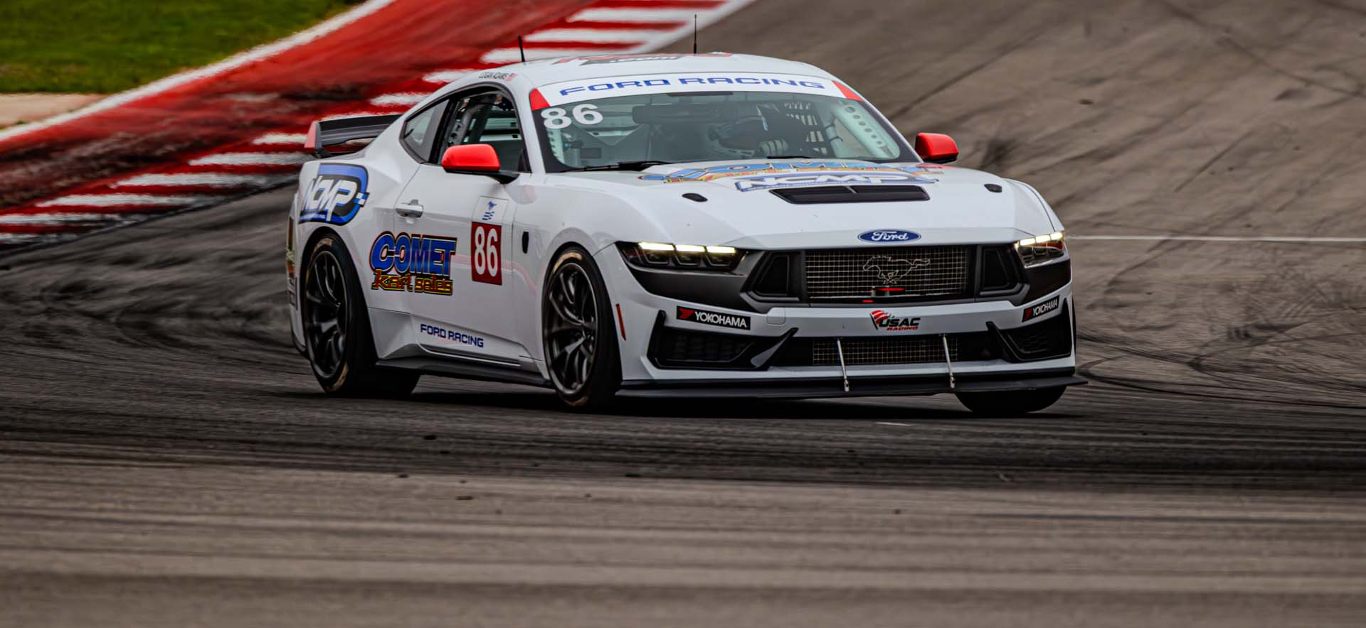 Mustang on the track