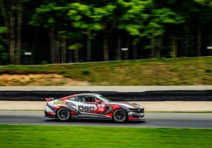 Mustang on the track