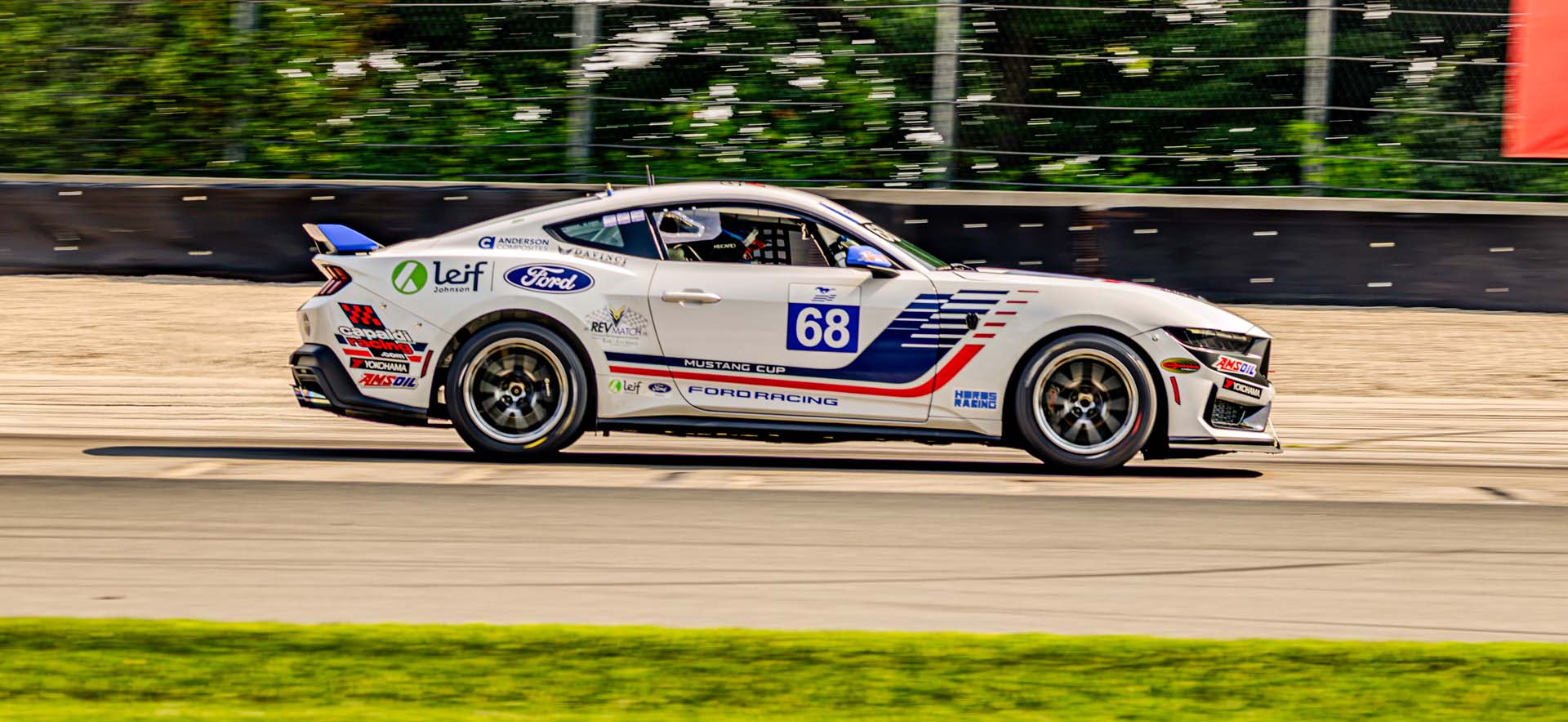 Mustang on the track
