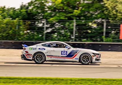 Mustang on the track