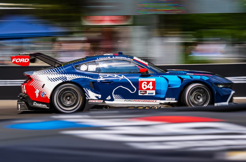 Mustang on the track