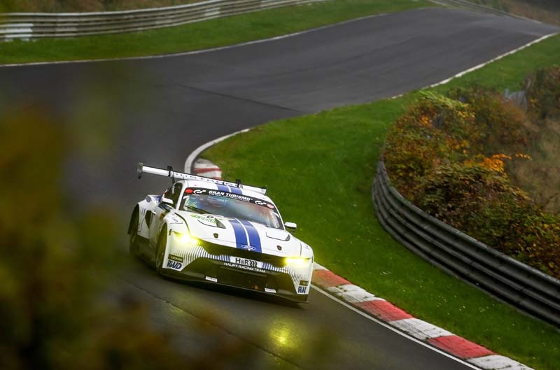 Mustang on the track