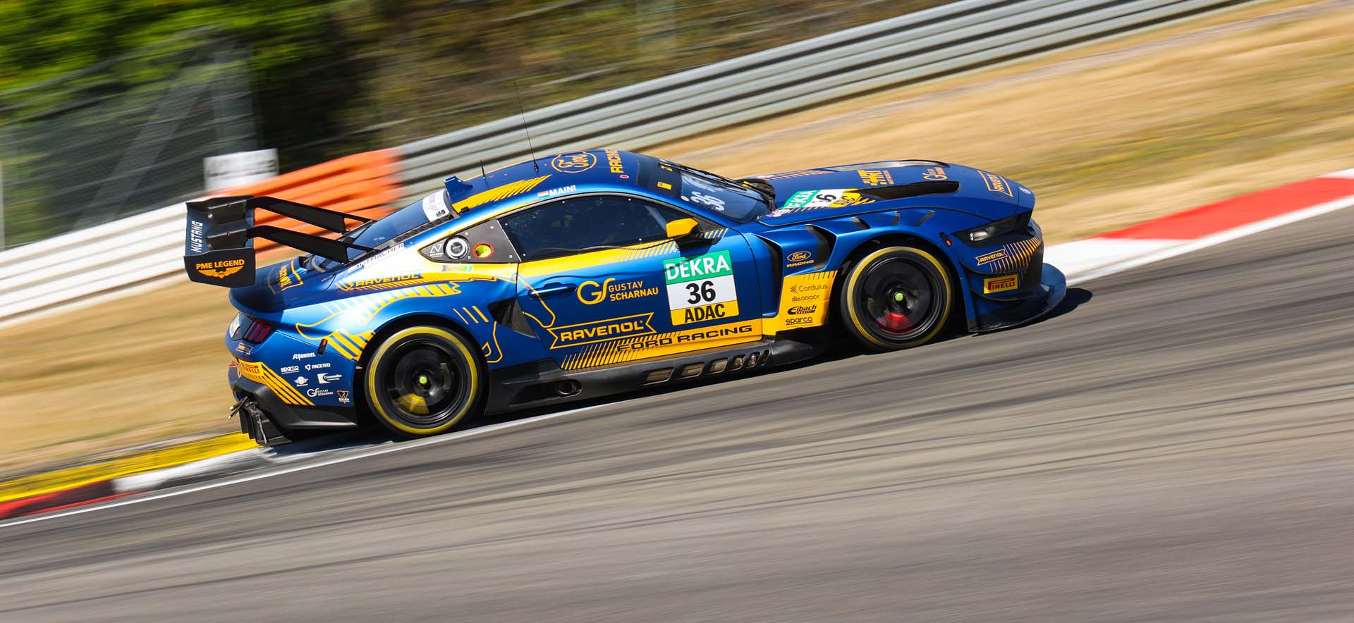 Mustang on the track