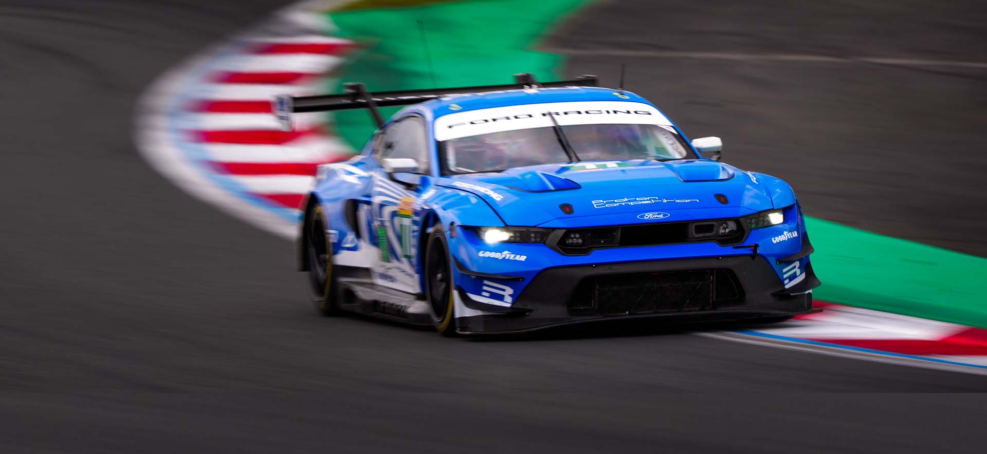 Mustang on the track