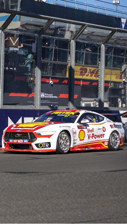 Mustang on the track