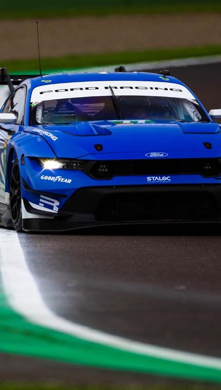 Mustang on the track