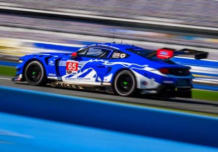 Mustang on the track