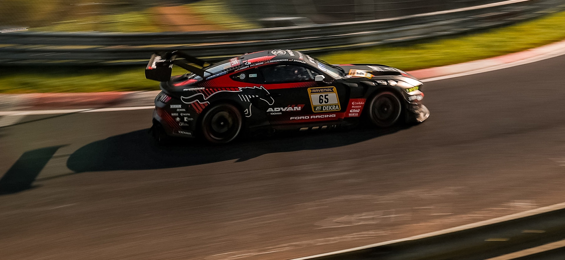 Mustang on the track