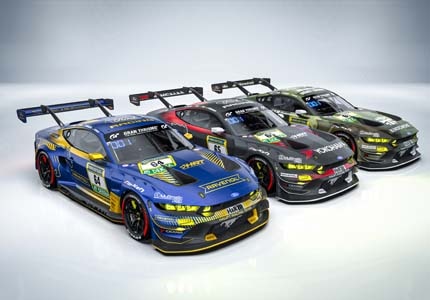 Mustangs on display