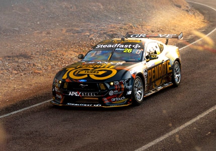 Mustang on the track