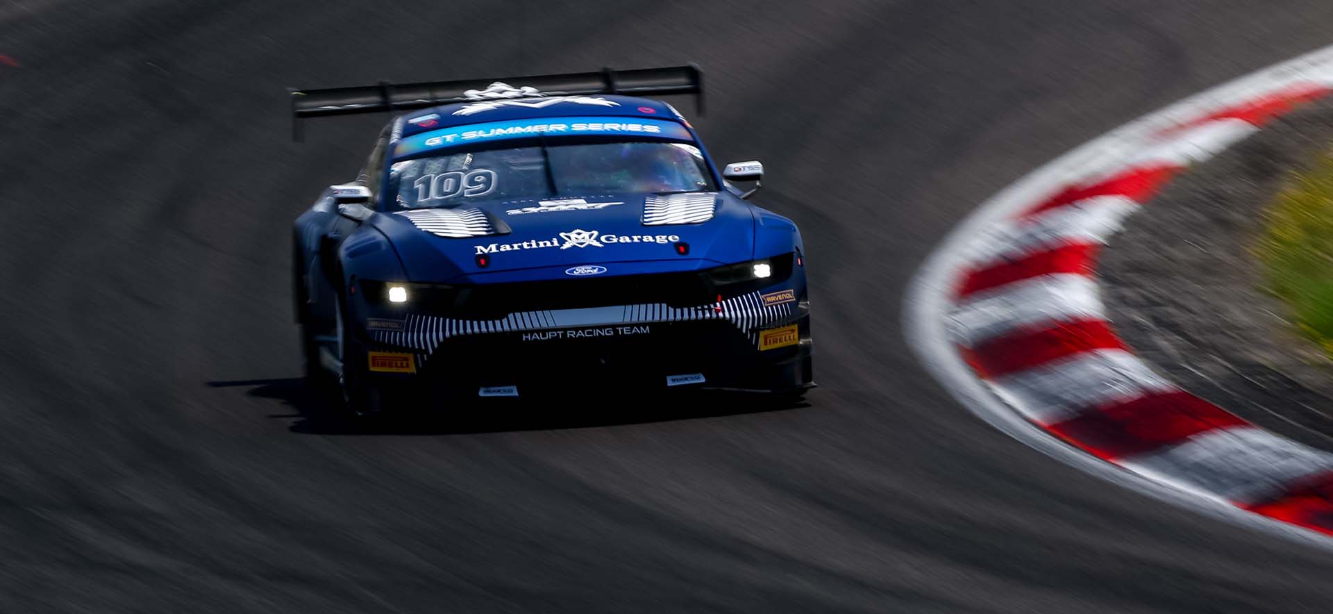 Mustang on the track