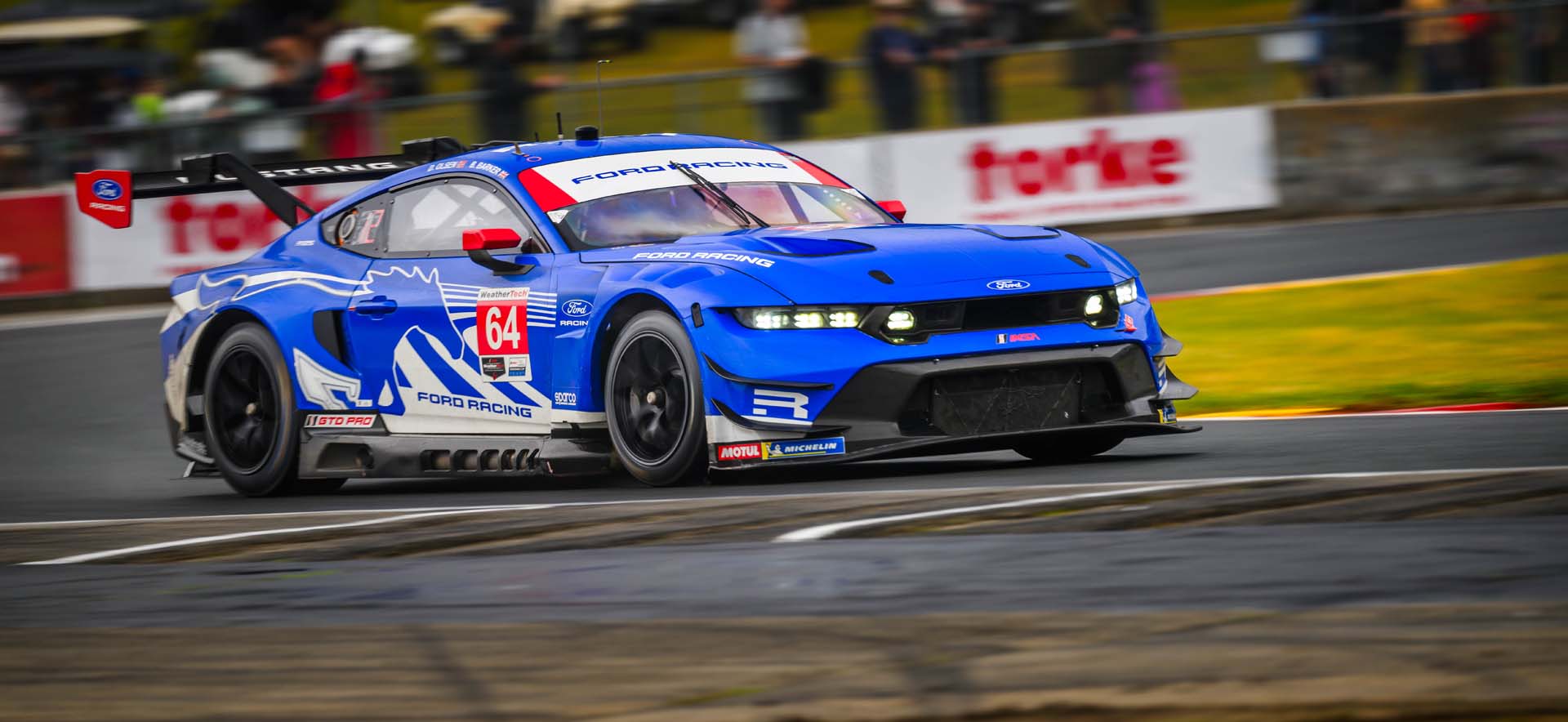 Mustang on the track