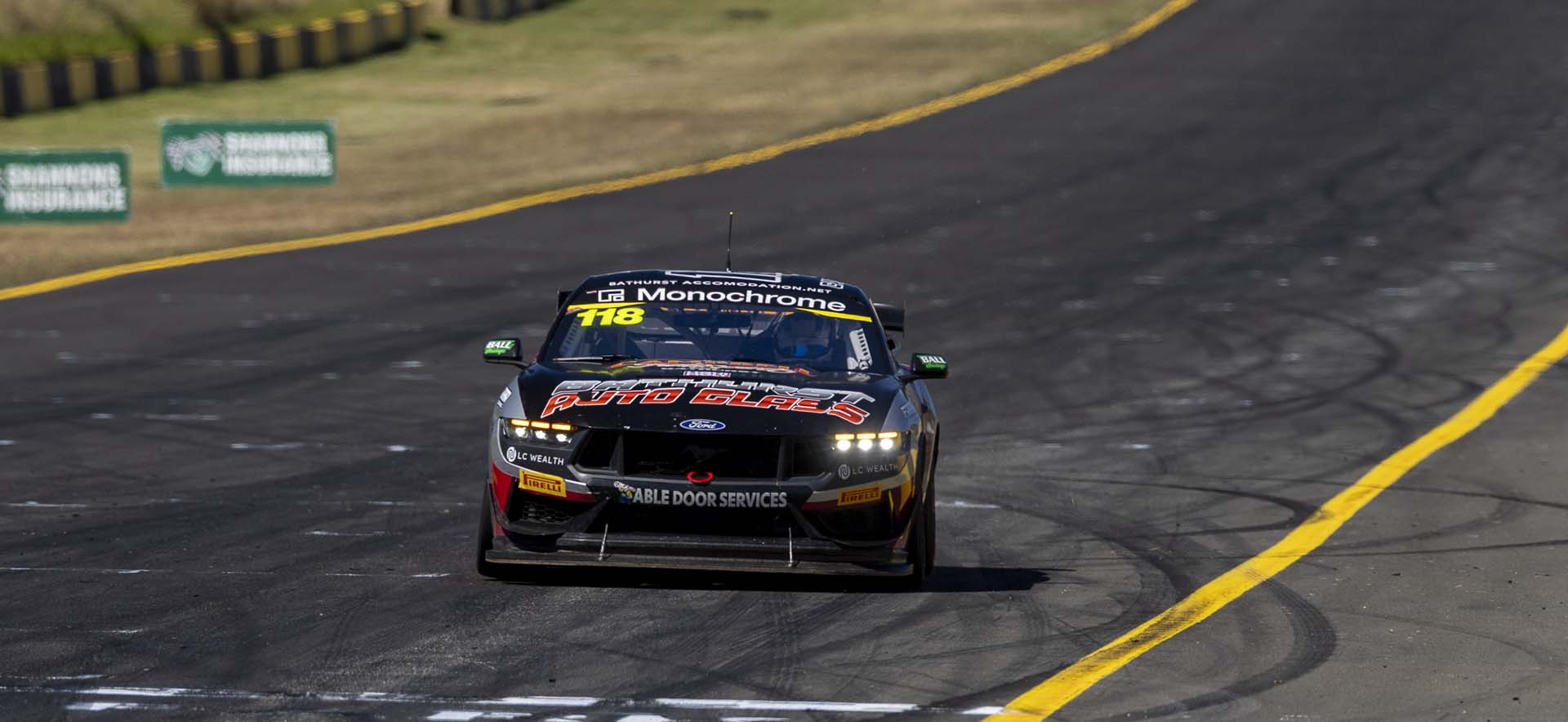 Mustang on the track