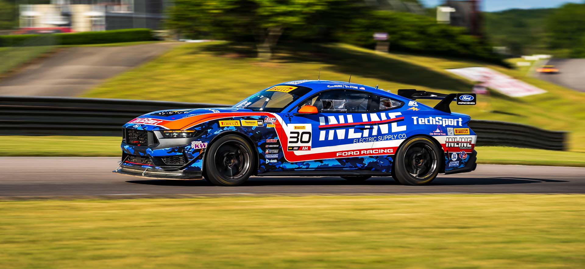 Mustang on the track