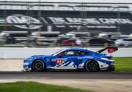 Mustang on the track