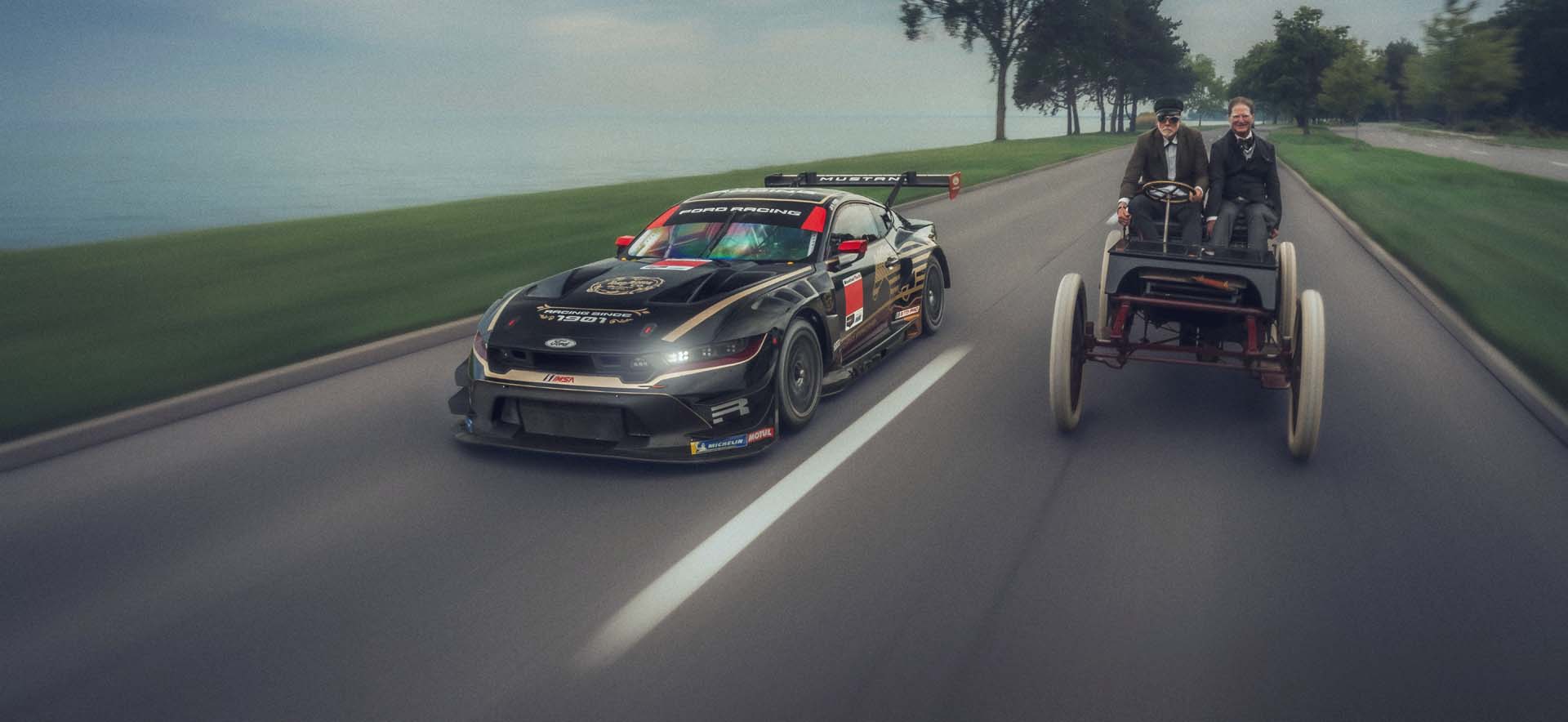 Sweeps and mustang gt3 on road