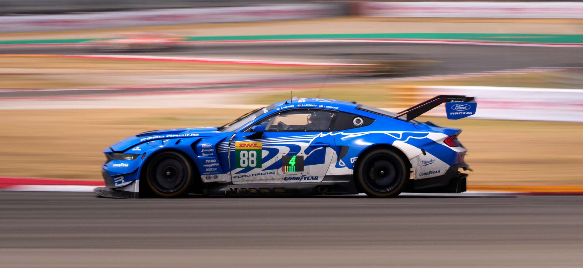 Mustang on the track