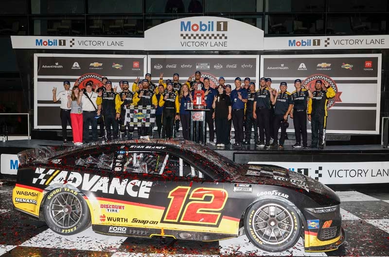 Mustang at victory lane