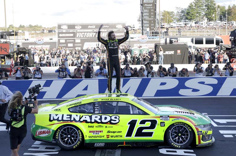 Blaney on top of mustang