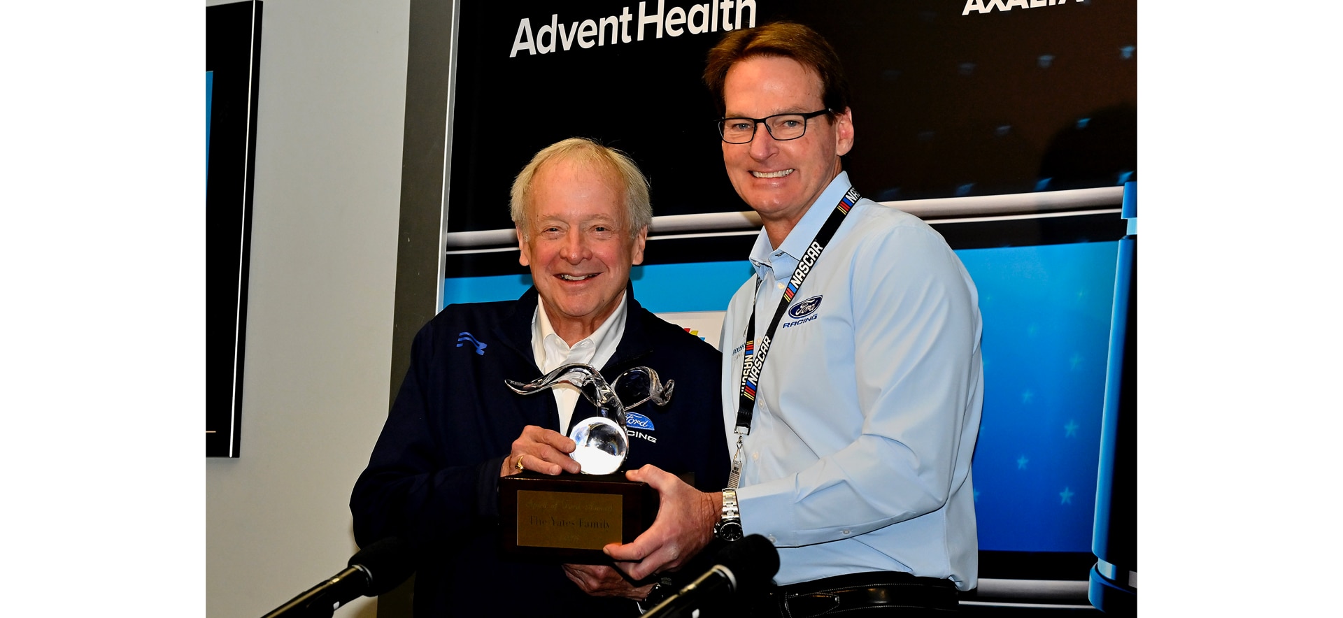 Edsel Ford presenting Yates with award