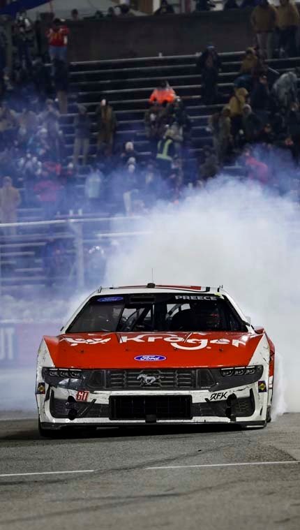 Mustang on the track
