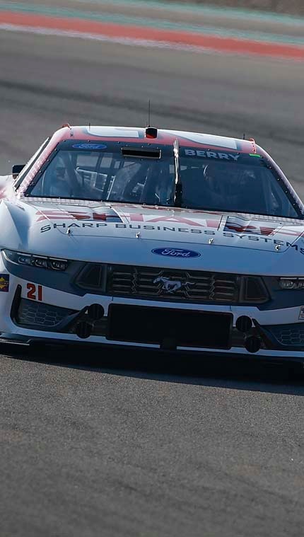 Mustang on the track