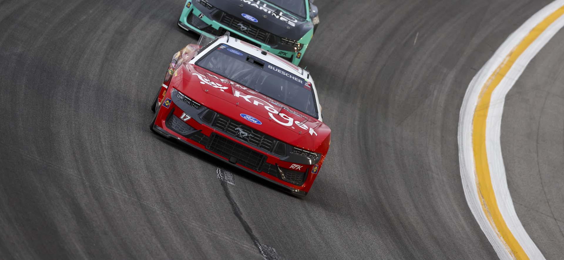 Mustang on the track