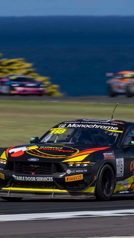 Mustang on the track