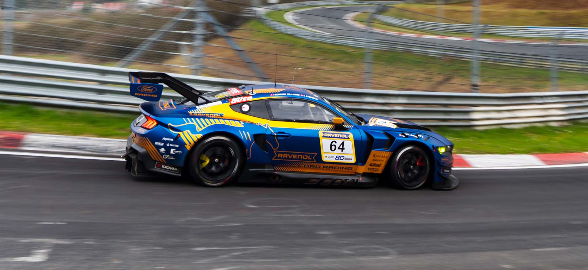 Mustang on the track