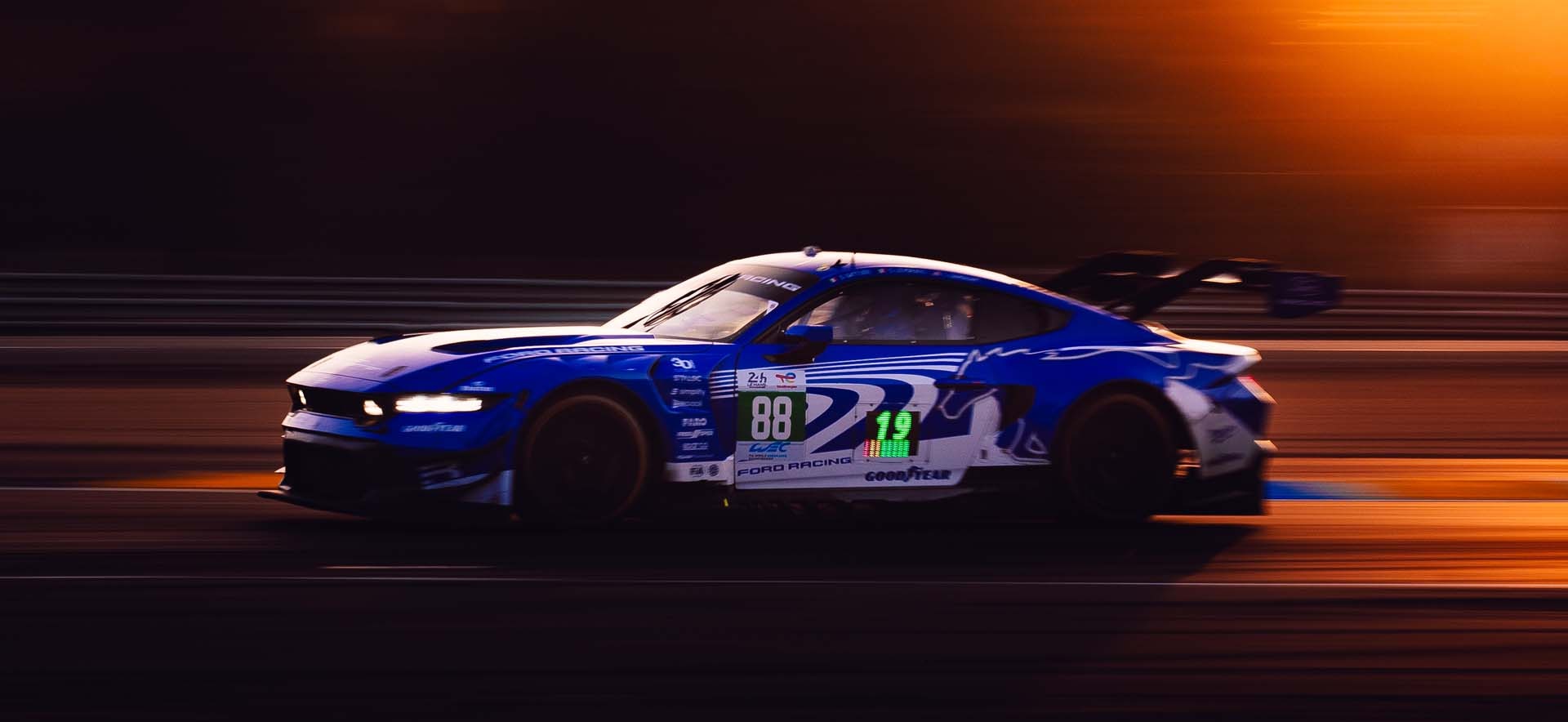 Mustang on the track