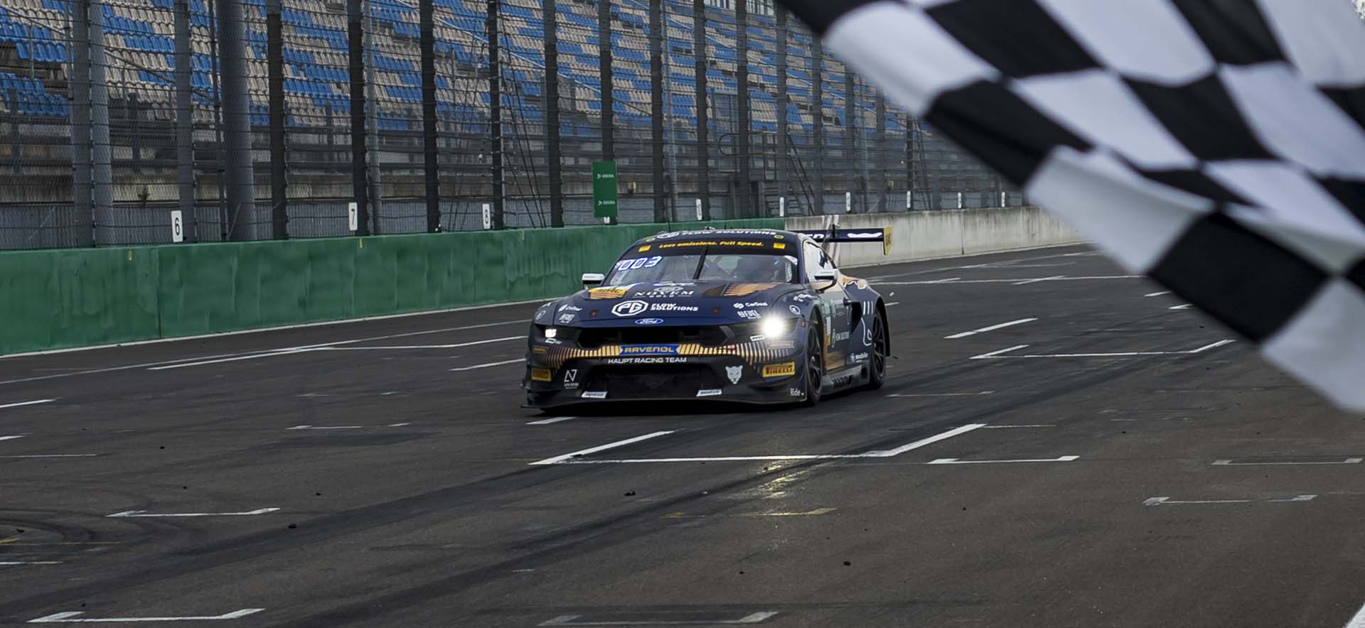 Mustang on the track