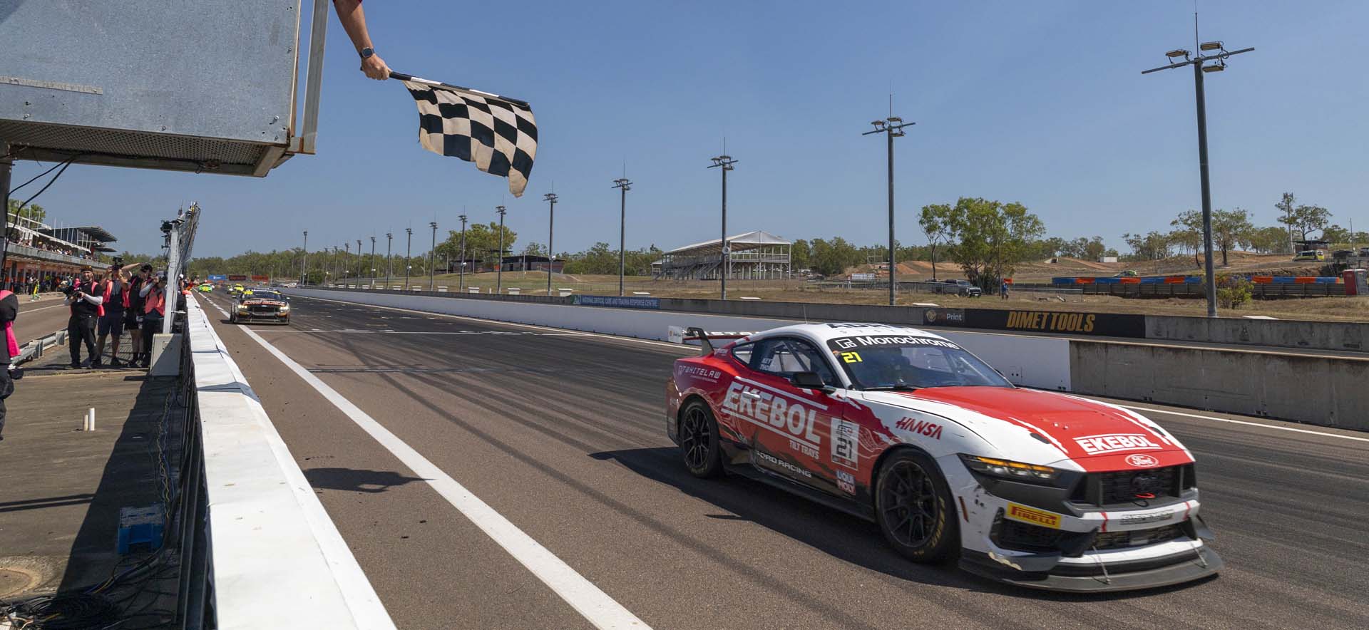Mustang on the track