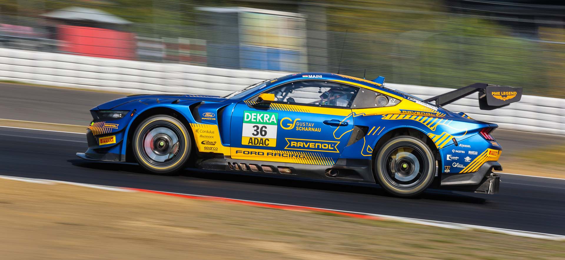 Mustang on the track