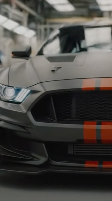 Mustang race car being prepped for action