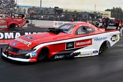 Mustang funny car on track