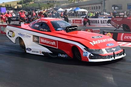 Mustang funny car on track