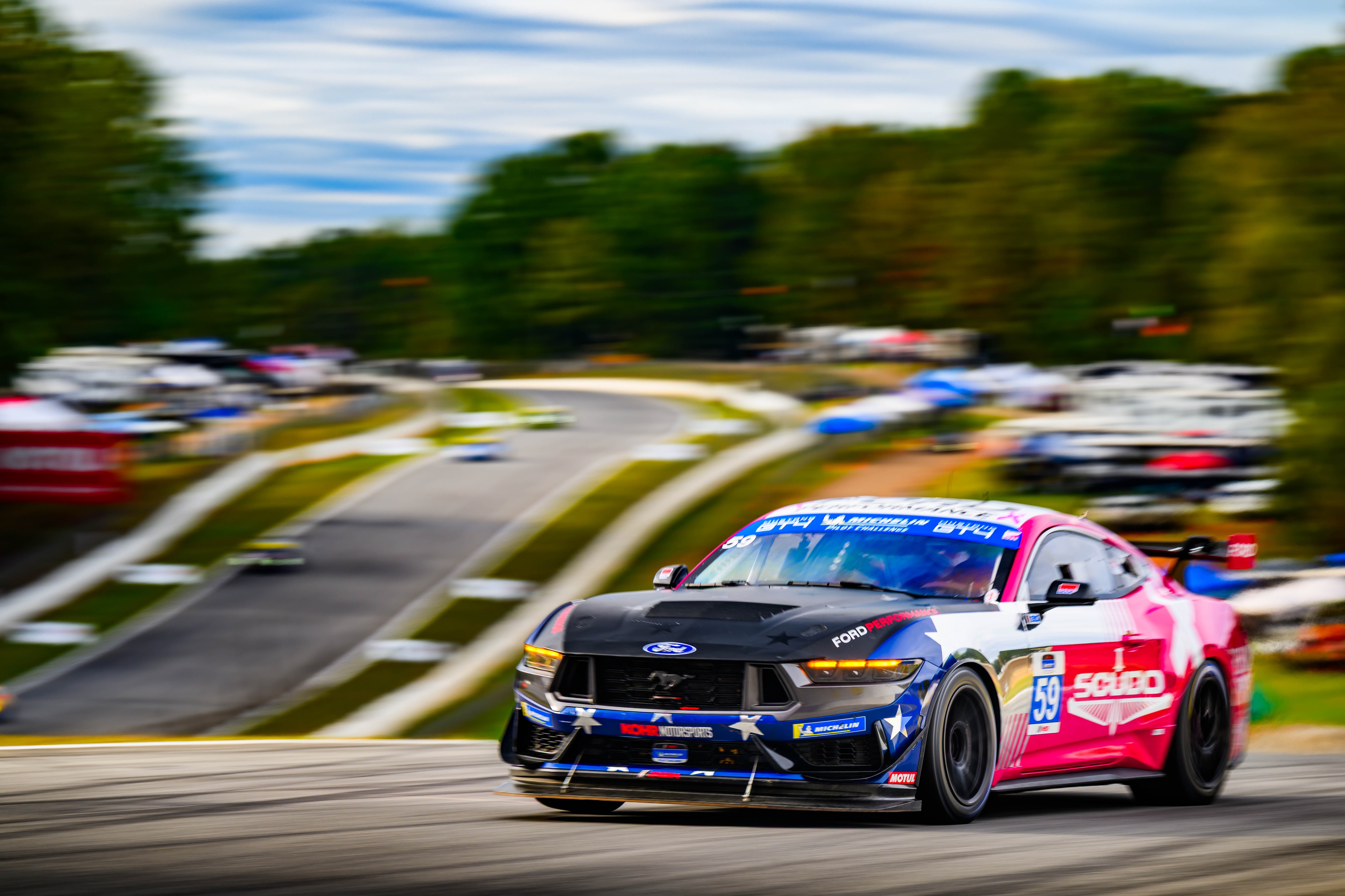 Mustang on the track