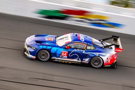Mustang on the track