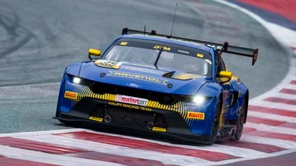 Mustang on the track